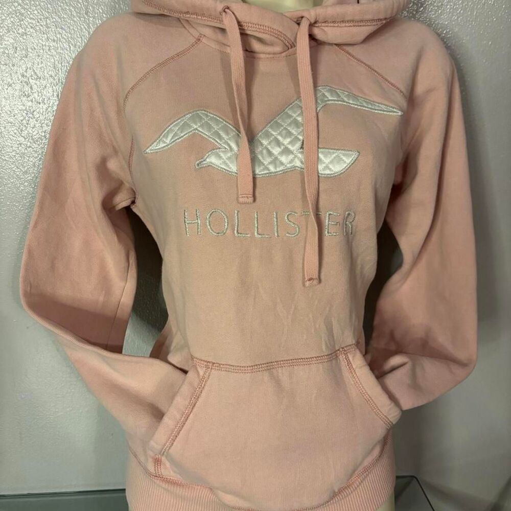y2k inspired Hollister Pink Hoodie with Iconic Logo Size M